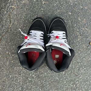 Black and Red Sneakers with White Laces